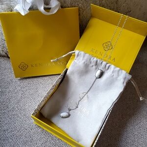 Kendra Scott Silver Lariat Opal Y Necklace